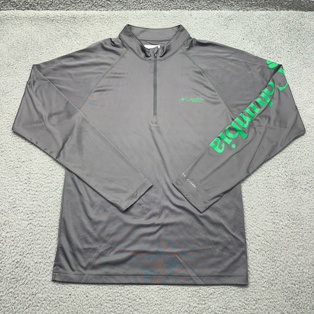Columbia PFG FM1066 Mens Small Terminal Tackle 1/4 Zip L/S Omni-Shade Shirt‎